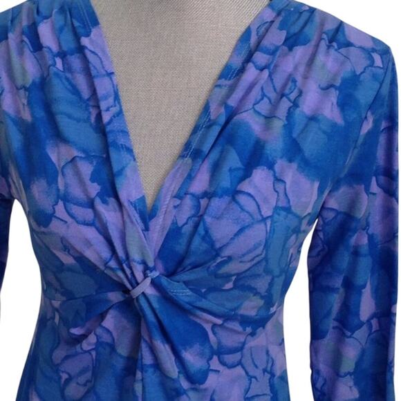 NWOT Fresh Produce Twist Front Top Floral 3/4 Sleeve Women's Size XS - Picture 5 of 9